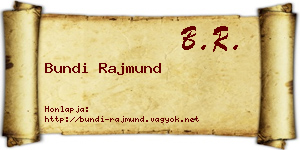 Bundi Rajmund névjegykártya